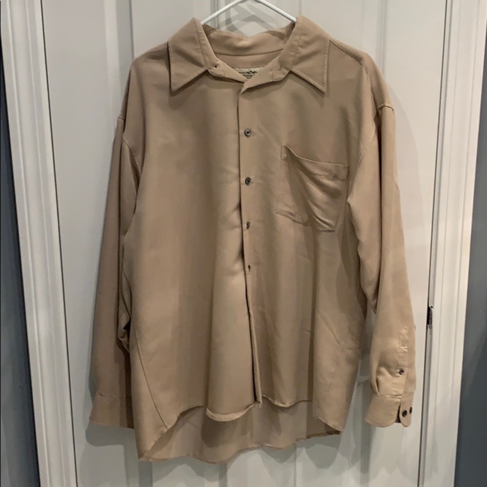 Natural issue leave button down casual shirt